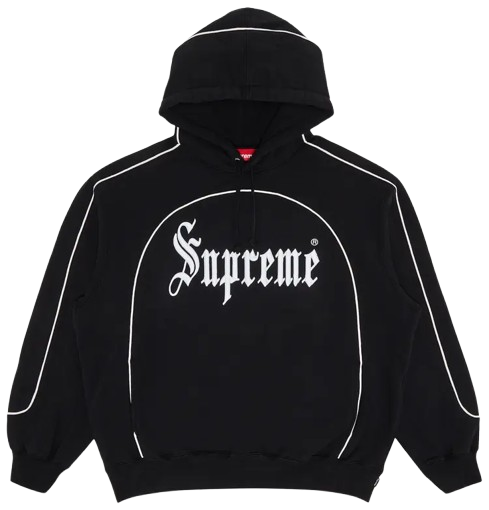 Supreme Curve Piping Hooded Sweatshirt 'Black'