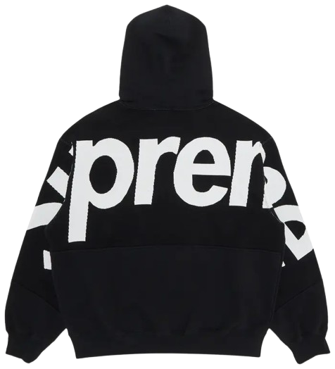 Supreme Big Logo Jacquard Hooded Sweatshirt 'Black' 2023