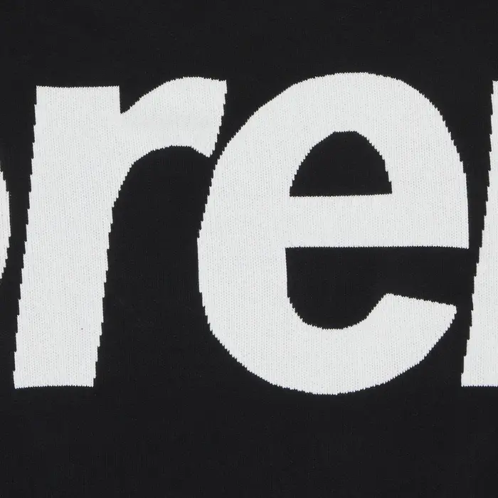 Supreme Big Logo Jacquard Hooded Sweatshirt 'Black' 2023